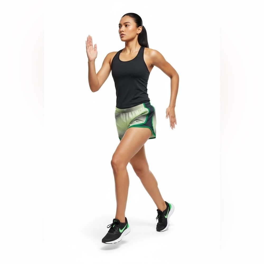Nike Lime Green & Black Dotted Running Shorts Women’s XS